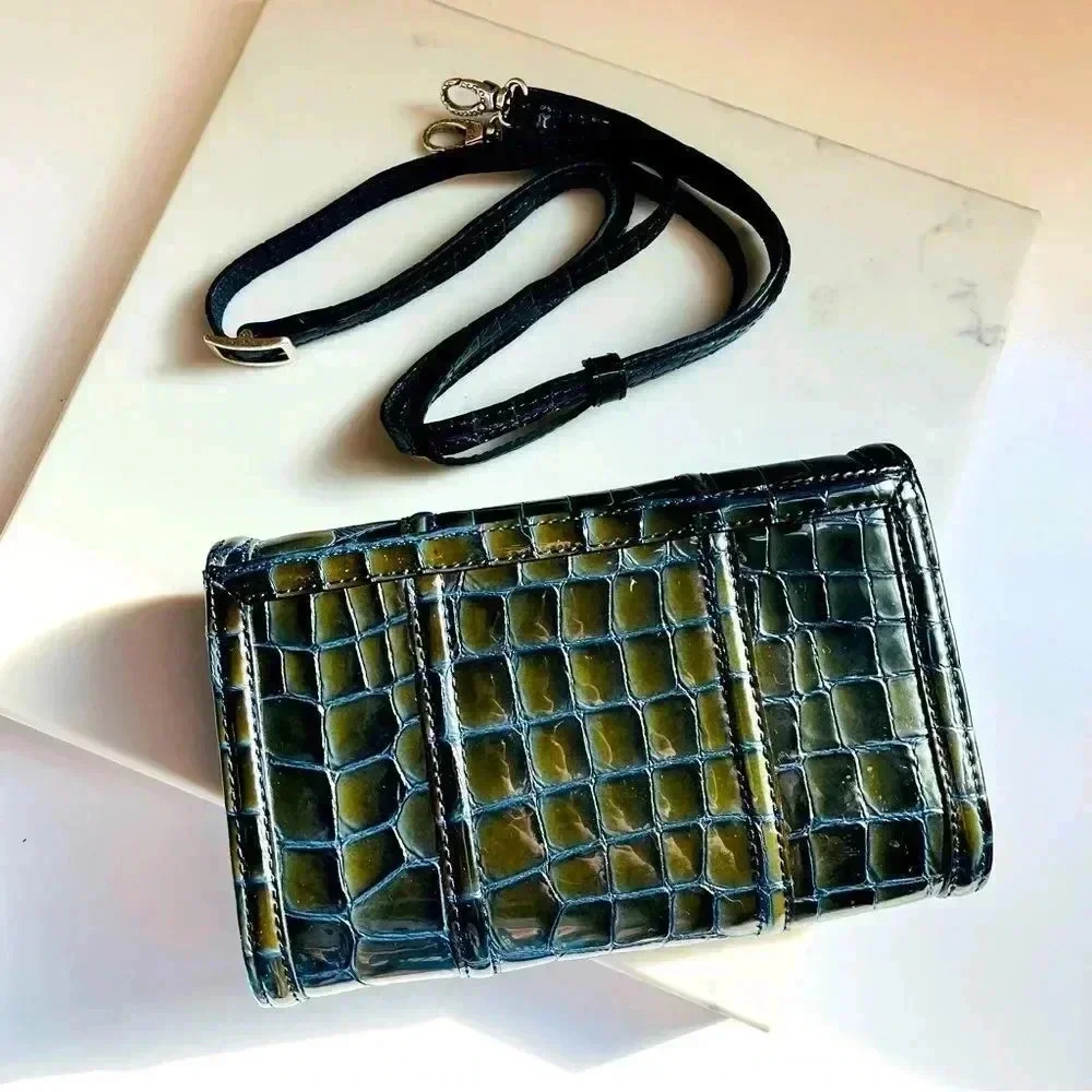 Brighton Bellissimo Heart Downtown Patent Leather Croco Wallet/Organizer Purse